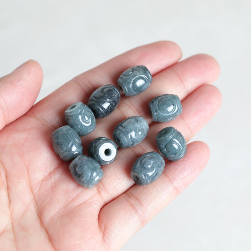 Earrings - 5PC Natural Blue Water Jade Ripple