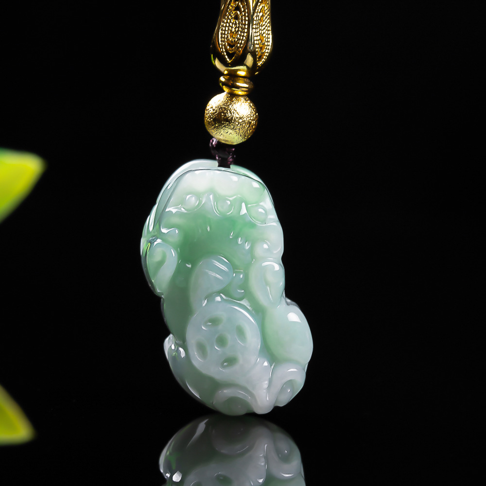 Necklaces - Natural Burmese A Emerald Pea Green