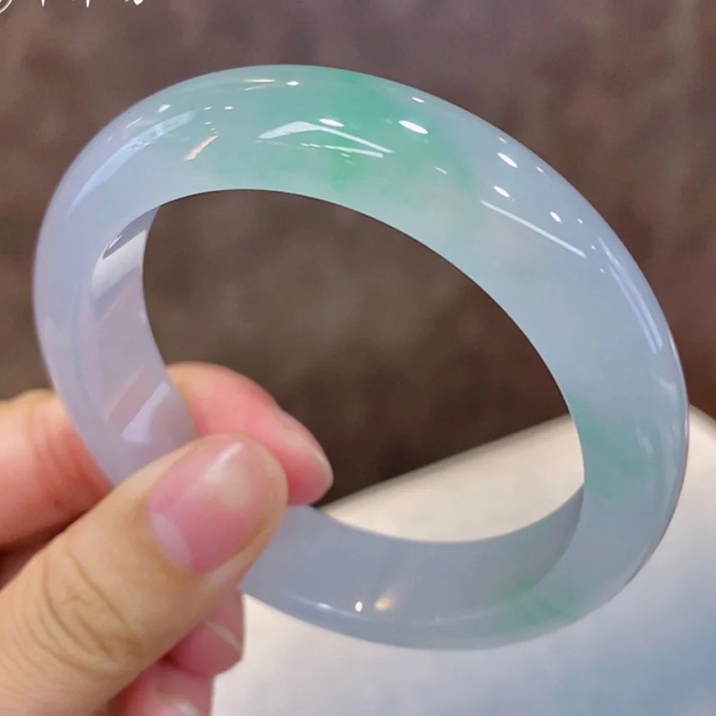 Bracelets - Natural bracelet, ice-like texture, dark with