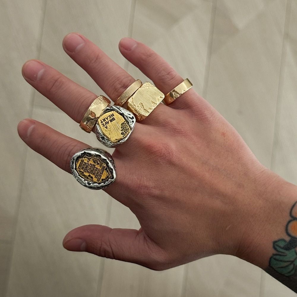 Vintage Punk Knuckle Rings Set - Finger Rings Sets 6Pcs/Set Geometric Open