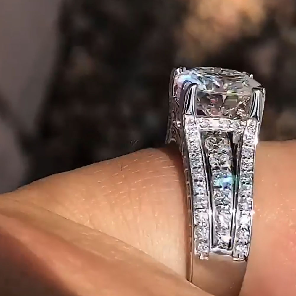 Custom Solid 14K White Gold Wo - Moissanite Engagement Ring 1 Carat review and price
