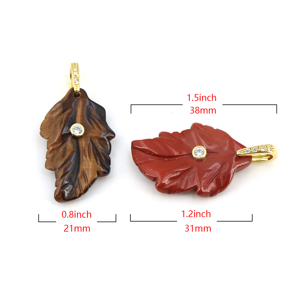 Trendy Leaf Natural Gemstone C - Crystal Pendant Necklace Natural Stone review and price