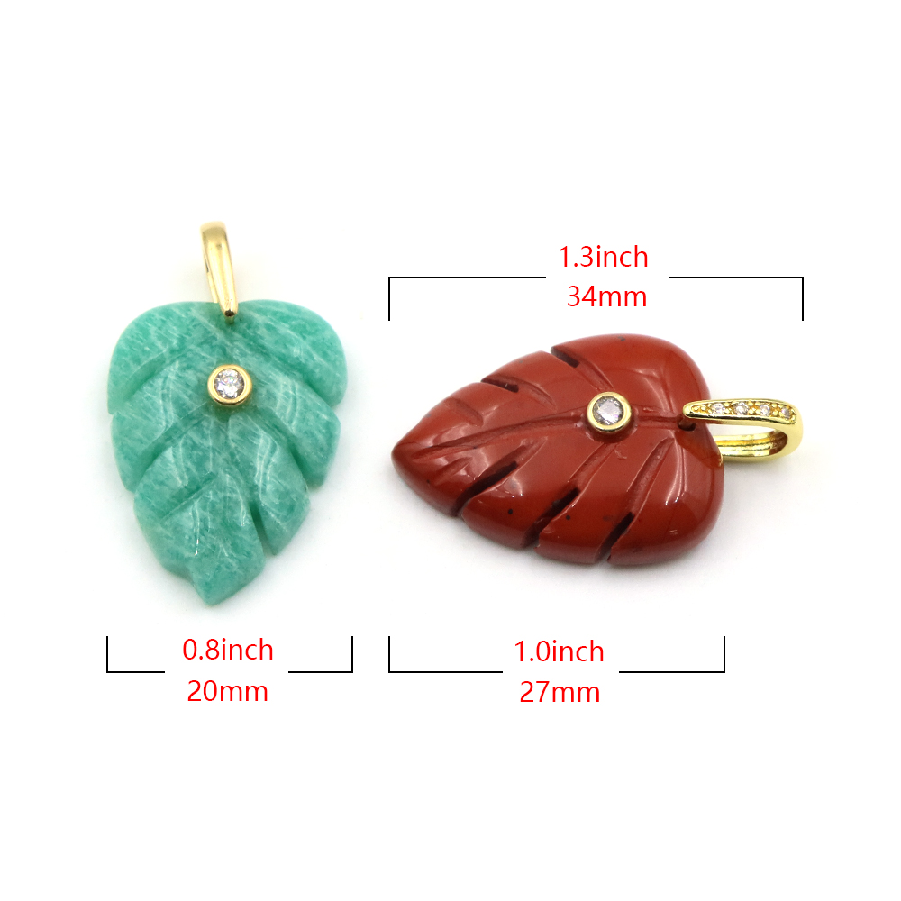 Trendy Leaf Natural Gemstone C - Crystal Pendant Necklace Natural Stone review and price