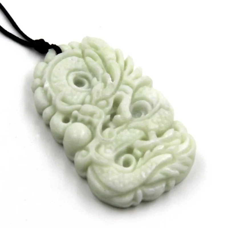 Natural White jade Dragon Phoe - Necklaces review and price