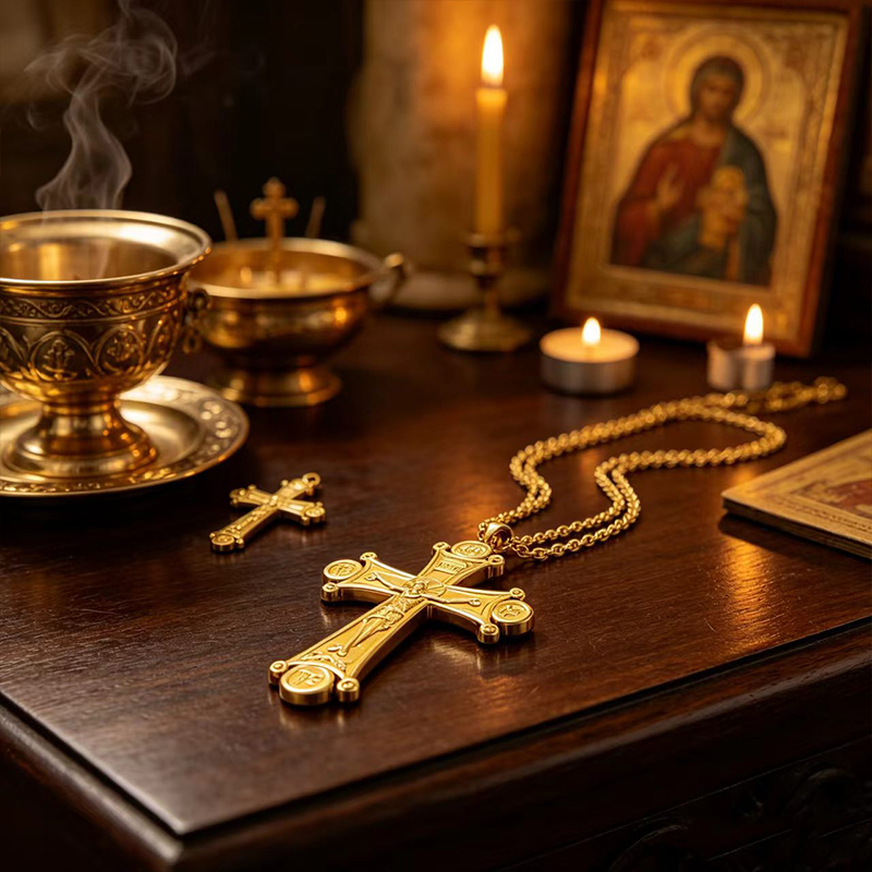 Premium Orthodox Crucifix Neck - Cross Pendant Necklace Gold review and price