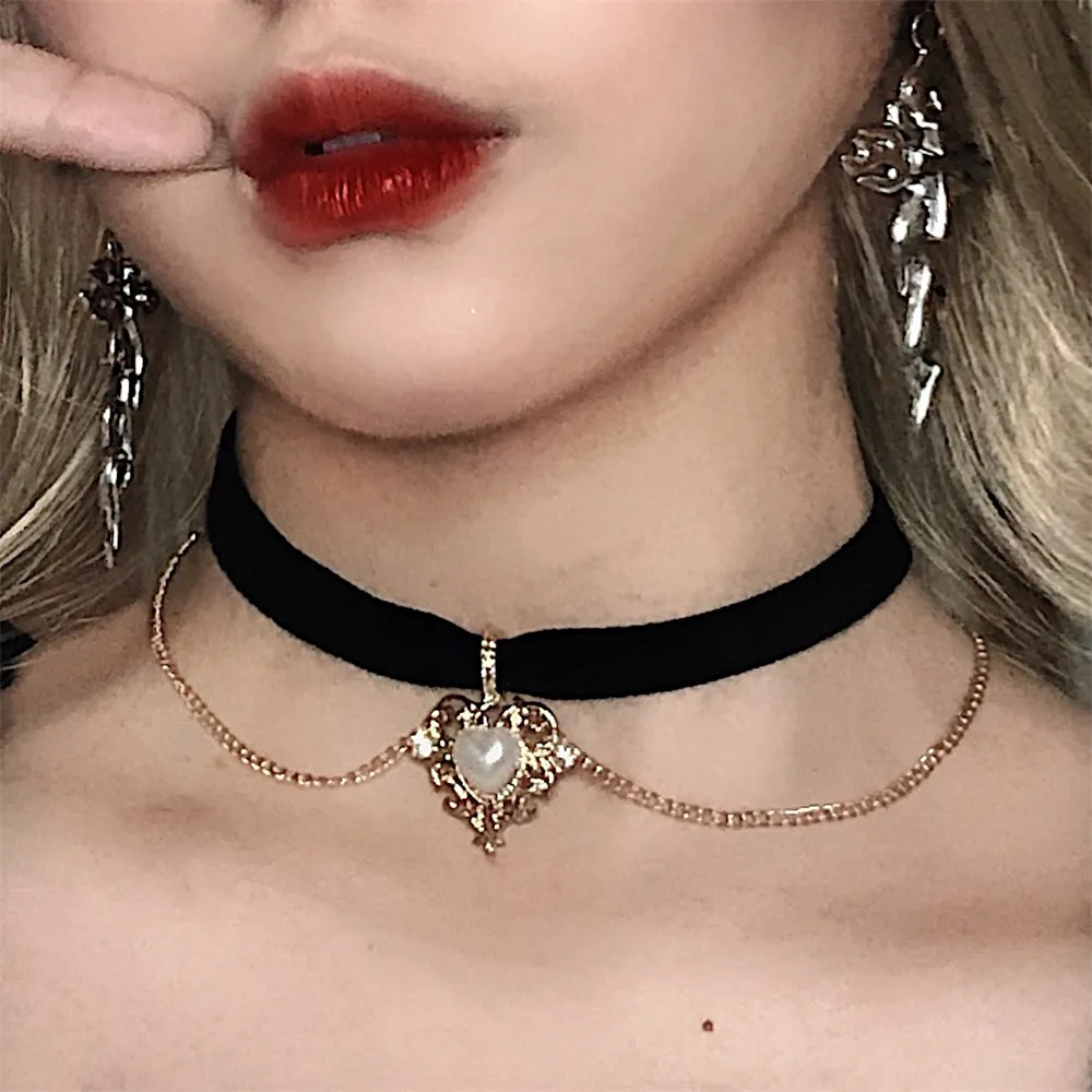 Vintage Velvet Chain Choker Ne - Pearl Choker Necklace Vintage review and price