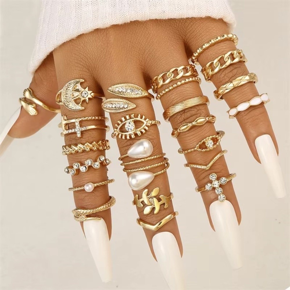 23 Pcs/Set Vintage Punk Ring S - Vintage Punk Knuckle Rings Set review and price