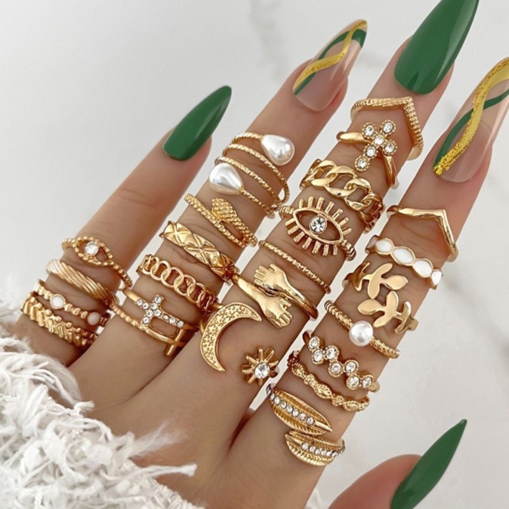 23 Pcs/Set Vintage Punk Ring S - Vintage Punk Knuckle Rings Set review and price