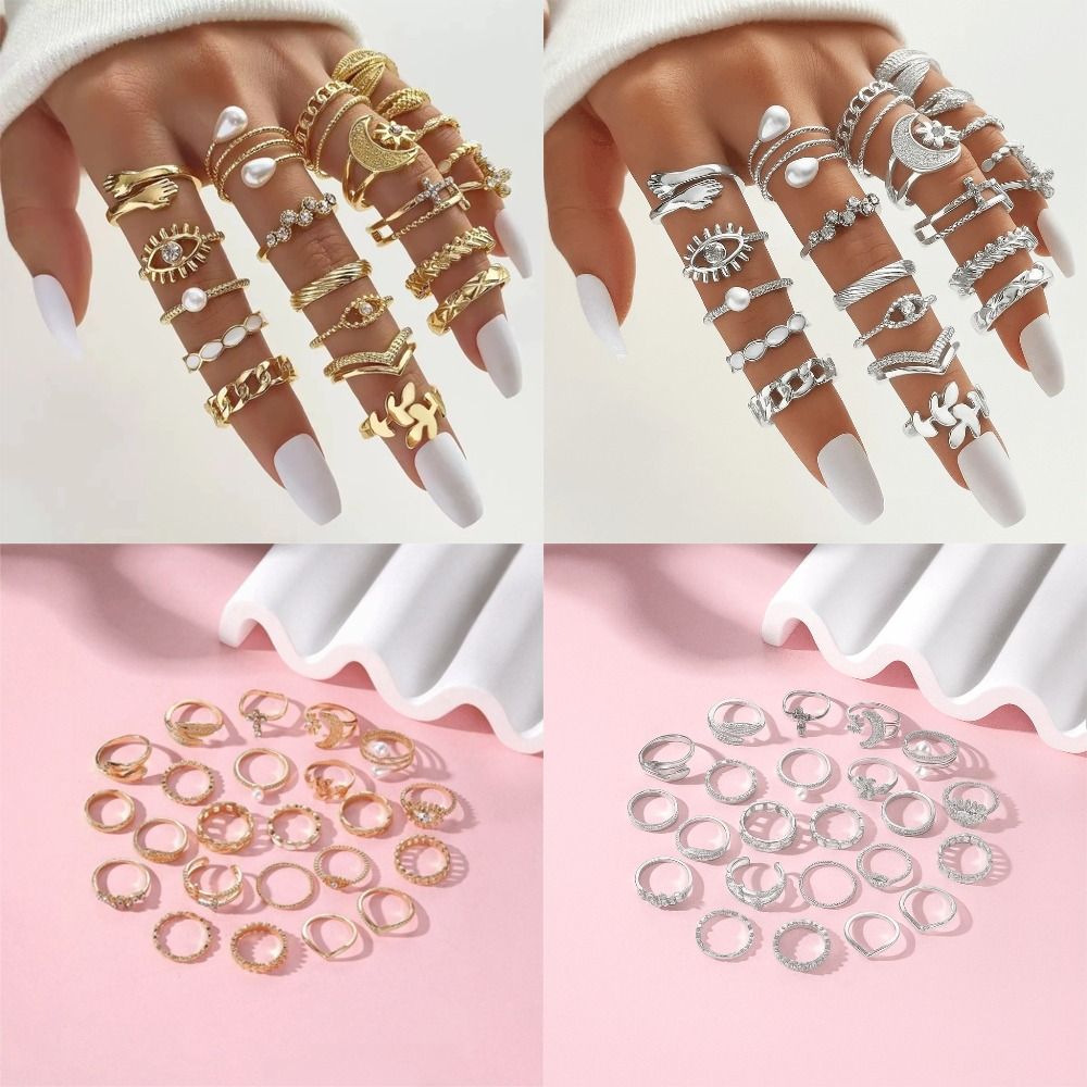 23 Pcs/Set Vintage Punk Ring S - Vintage Punk Knuckle Rings Set review and price
