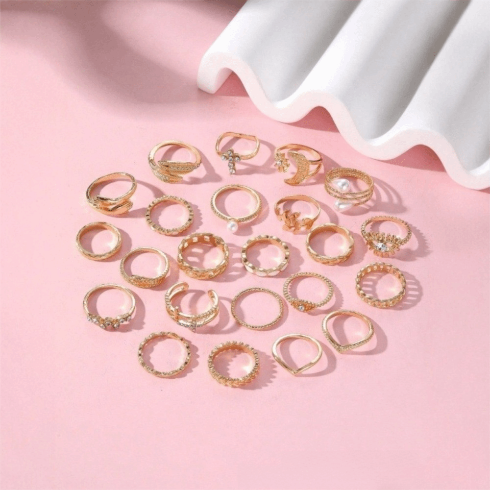 23 Pcs/Set Vintage Punk Ring S - Vintage Punk Knuckle Rings Set review and price