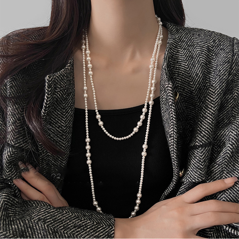 Vintage Long Multi Layered Pea - Pearl Choker Necklace Vintage review and price