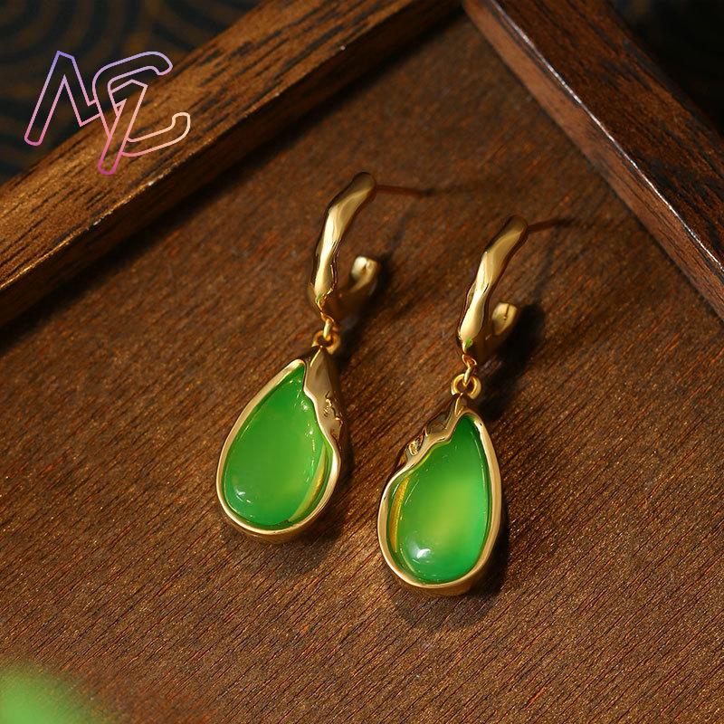 Green Real Jade Water Drop Ear - Earrings review and price