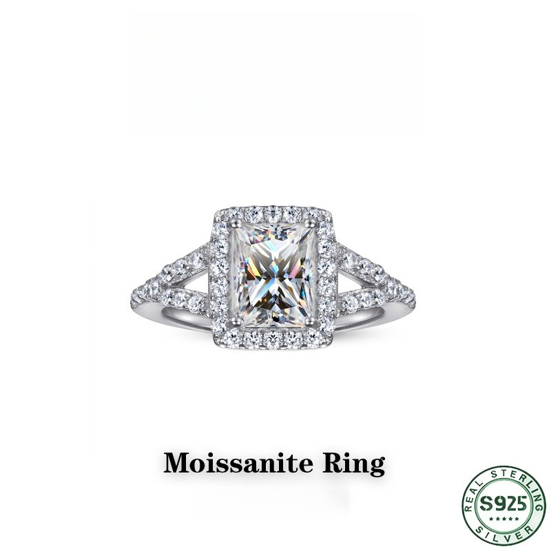 Hot selling fashion 100% S925  - Moissanite Engagement Ring 1 Carat review and price