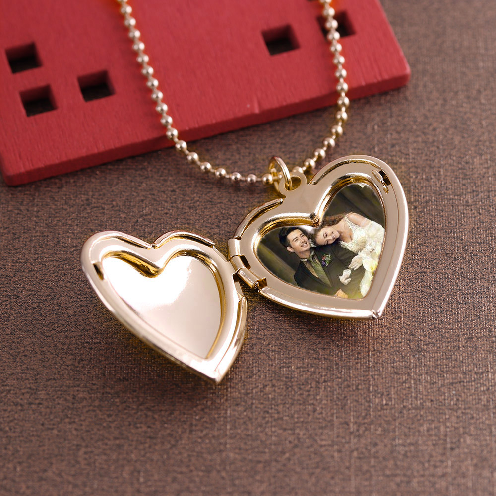 HOOH 1PC Heart Shaped Friend P - Heart Locket Necklace Photo review and price