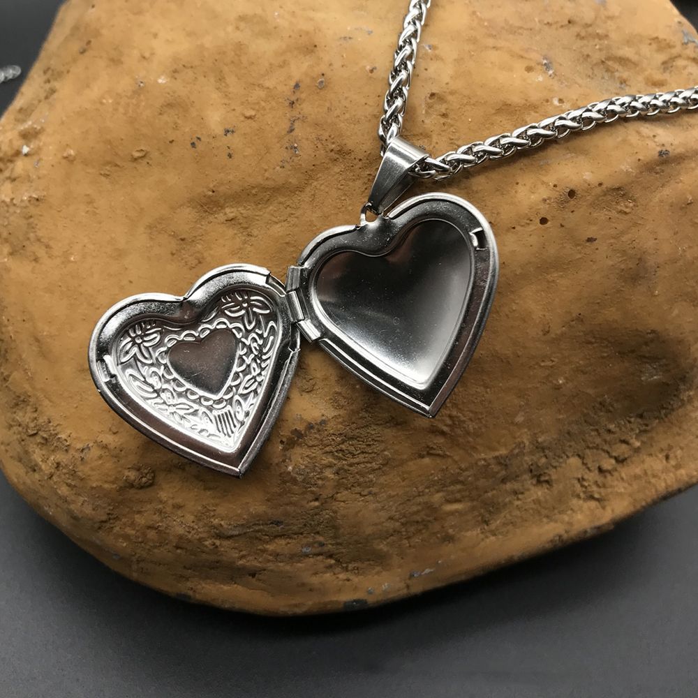 HOOH 1PC Heart Shaped Friend P - Heart Locket Necklace Photo review and price