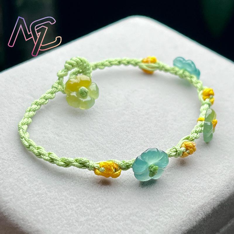 Myanmar Jadeite Flower Bracele - Bracelets review and price