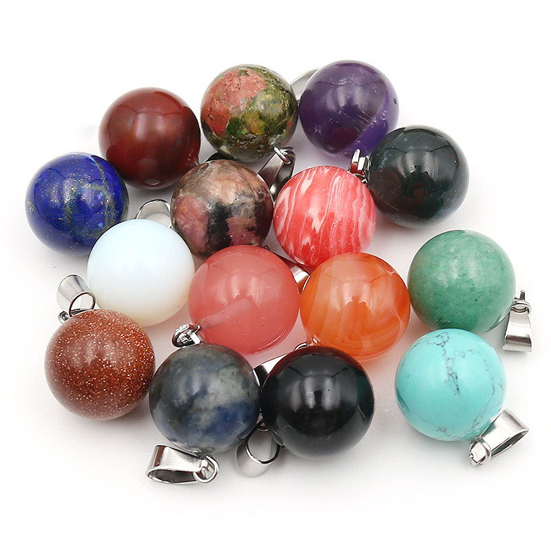 20pcs/ Bag 14mm  Natural Stone - Crystal Pendant Necklace Natural Stone review and price