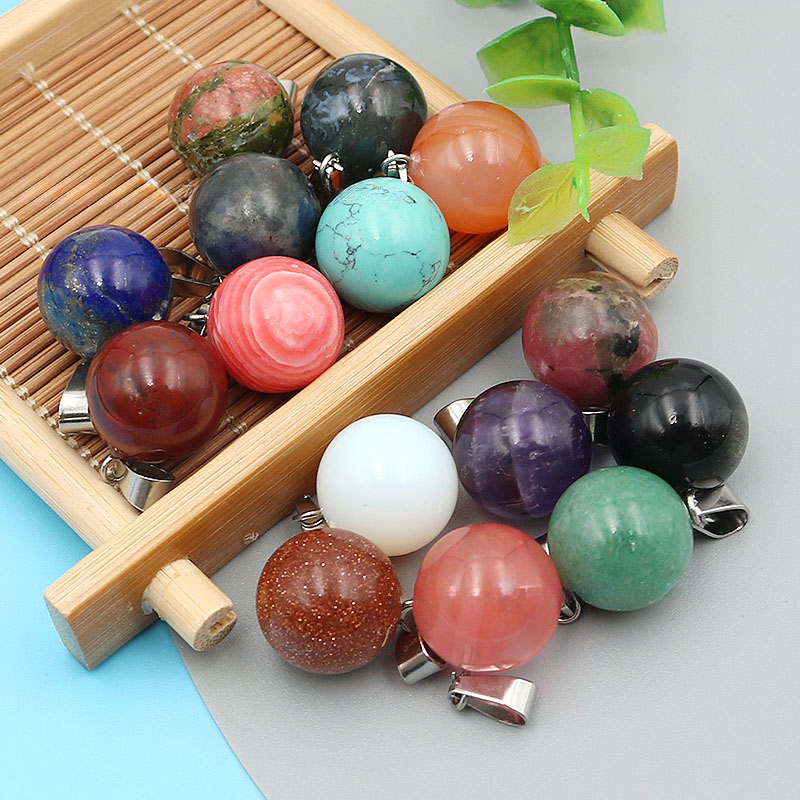 20pcs/ Bag 14mm  Natural Stone - Crystal Pendant Necklace Natural Stone review and price