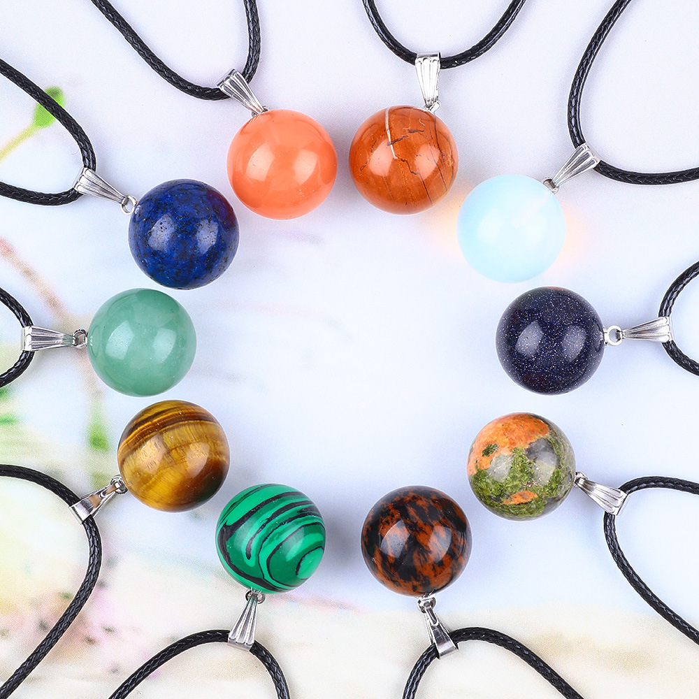 20pcs/ Bag 14mm  Natural Stone - Crystal Pendant Necklace Natural Stone review and price