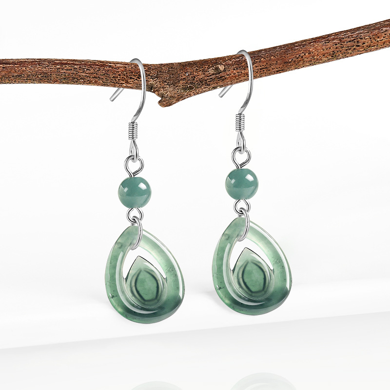 Blue Myanmar Jadeite Water Dro - Earrings review and price