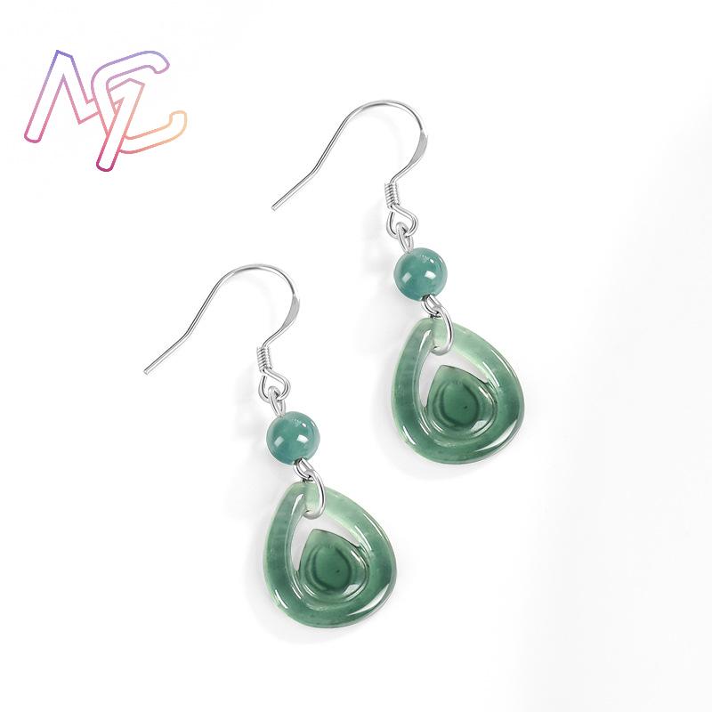 Blue Myanmar Jadeite Water Dro - Earrings review and price