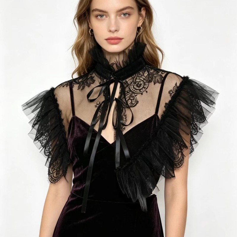 Gothic Style Lace Tulle False  - Necklaces review and price