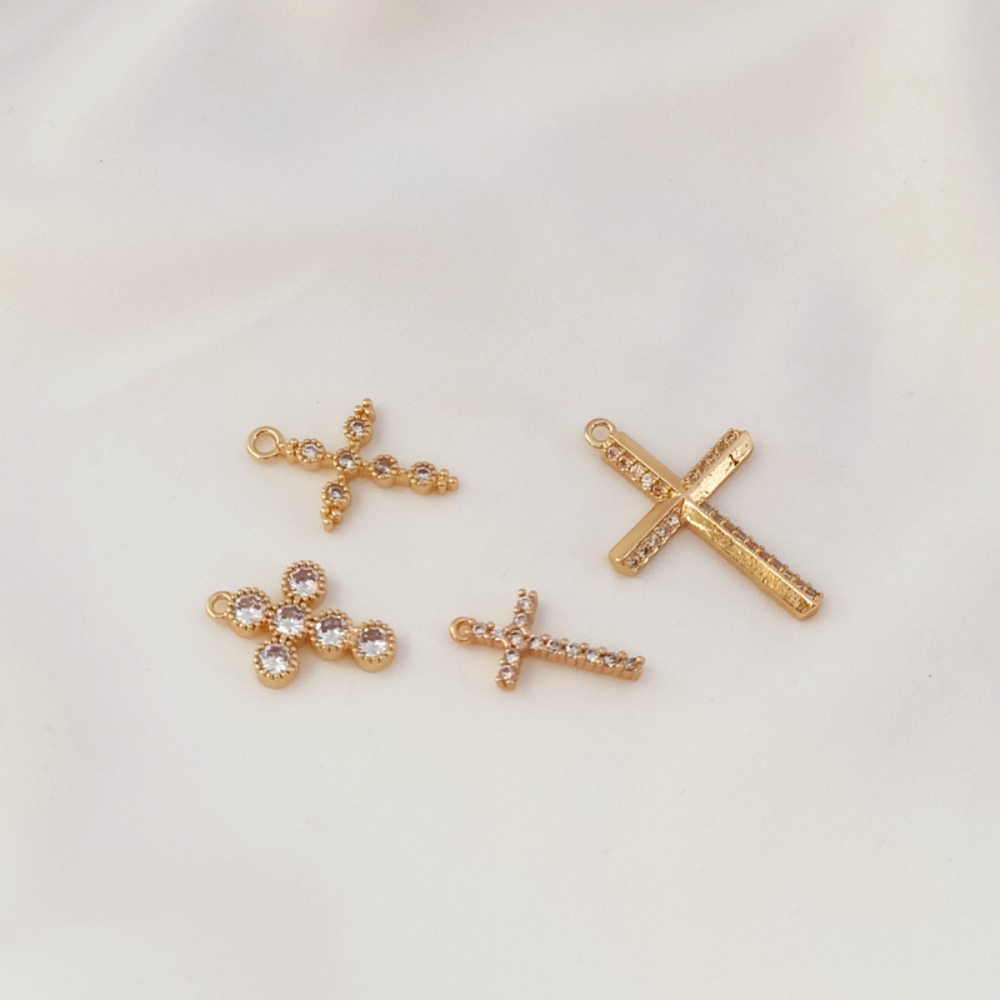 14K Gold-plated Zircon Cross P - Cross Pendant Necklace Gold review and price