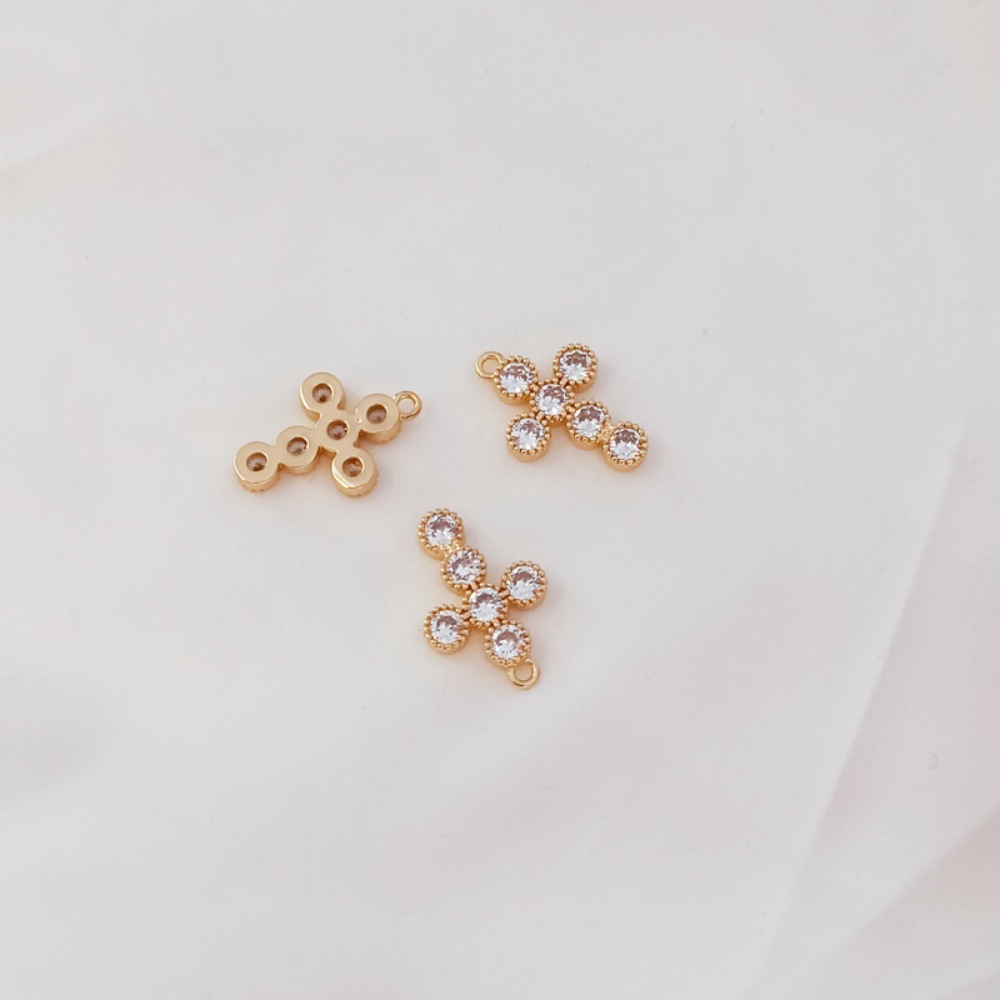 14K Gold-plated Zircon Cross P - Cross Pendant Necklace Gold review and price