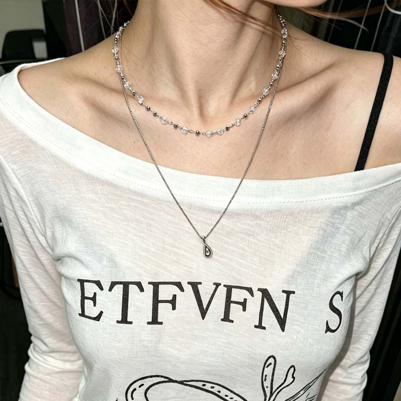 New Fashion Water Droplet Pend - Layered Pendant Necklace Aesthetic review and price