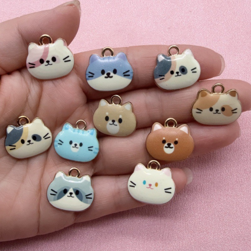 12pcs Printed Cat Head Alloy D - Earrings review and price