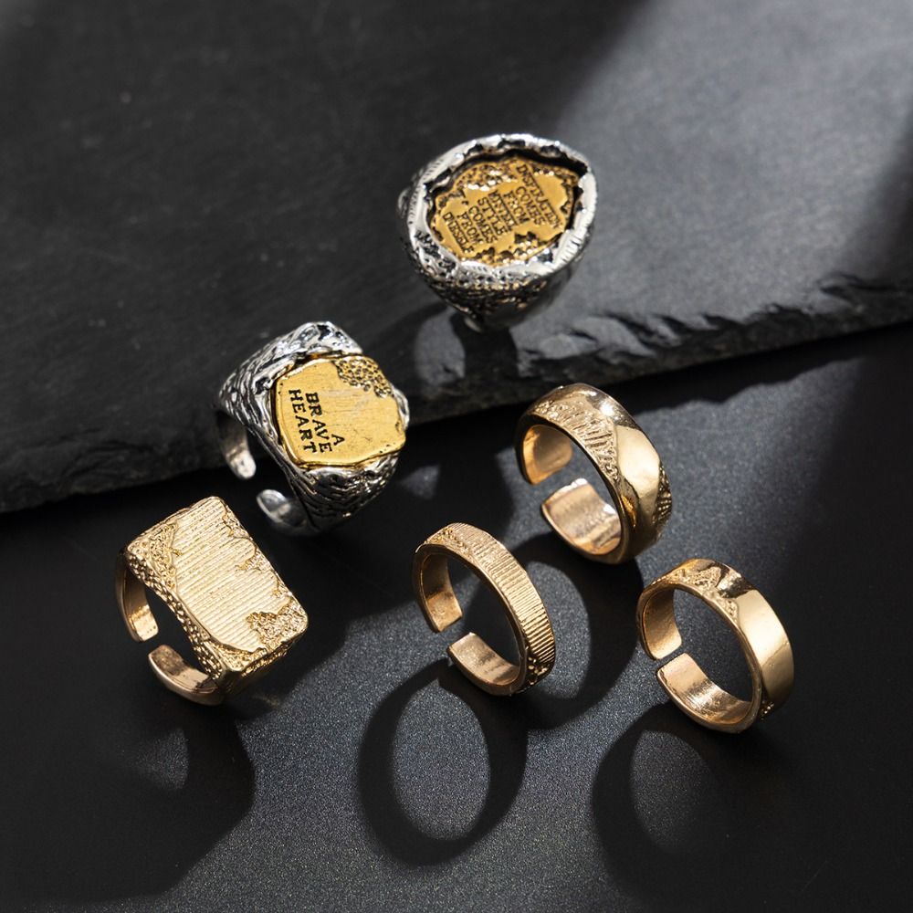 Finger Rings Sets 6Pcs/Set Geo - Vintage Punk Knuckle Rings Set review and price