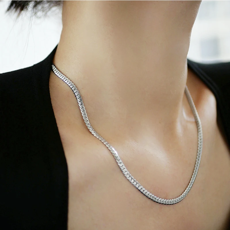 1pc 6 mm Men 925 sterling silv - Cuban Link Chain 12Mm review and price
