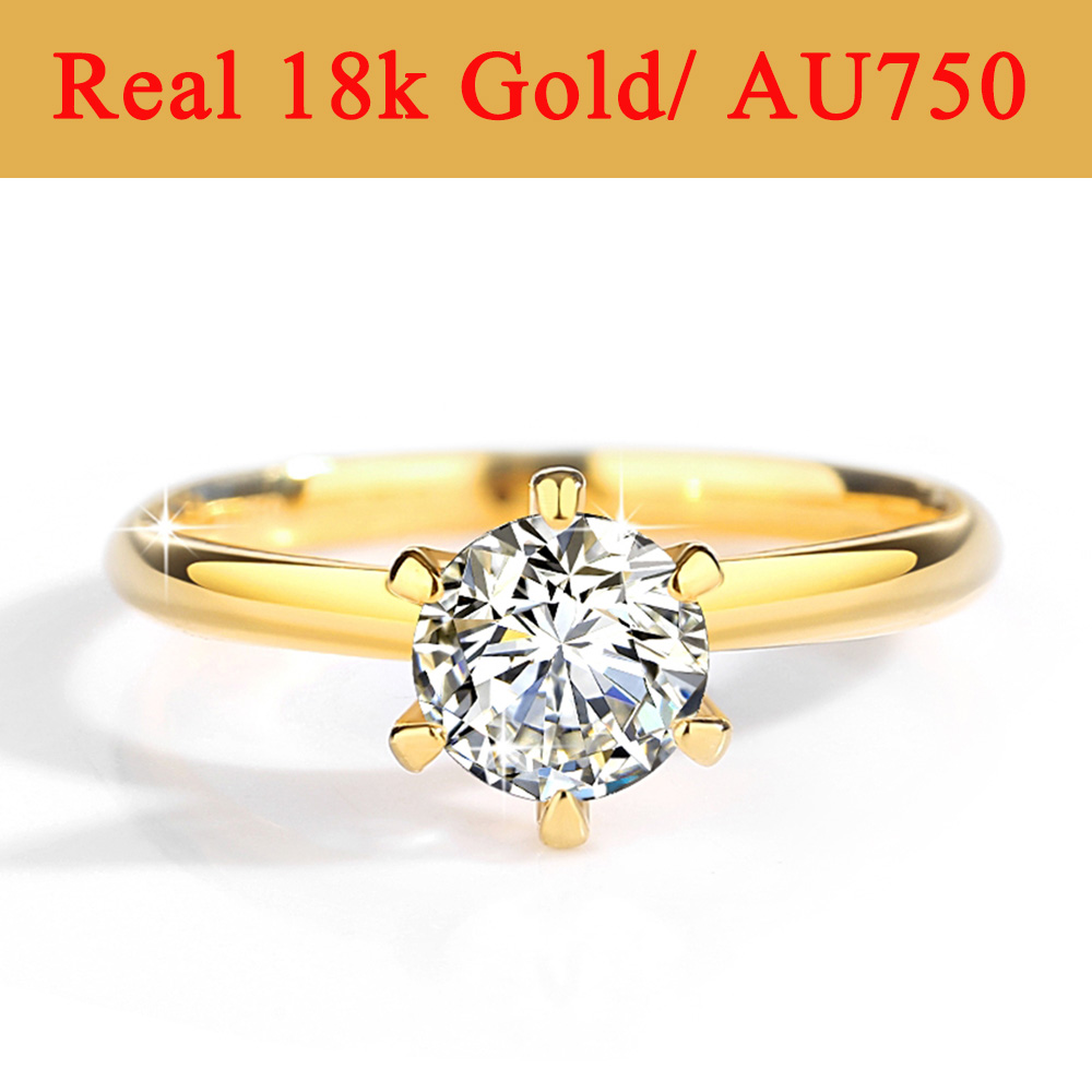 Real Gold 18K Moissanite Rings - Moissanite Engagement Ring 1 Carat review and price